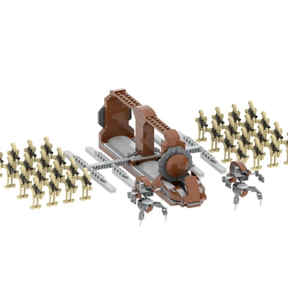 Droid Army Lego Compatible Platoon Attack Craft 33 Battle Droids 2 Droiddekas - Picture 2 of 13